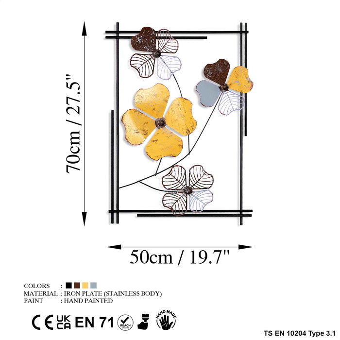 Wallity Shannan 3 Escultura de pared de metal multicolor